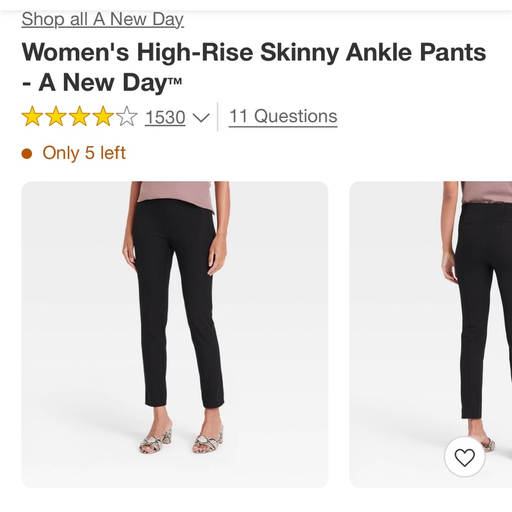 Target skinny ankle high rise black size 2R. A new day brand